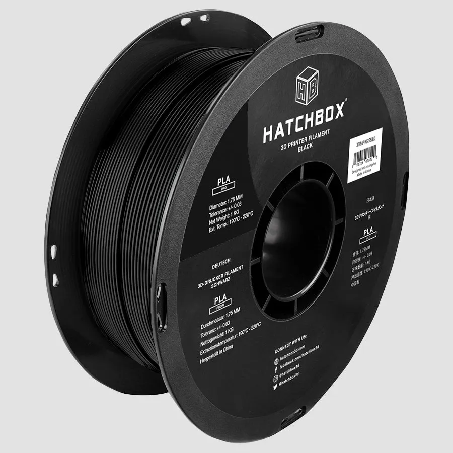 BLACK PLA PRO  FILAMENT - 1.75MM, 1KG SPOOL