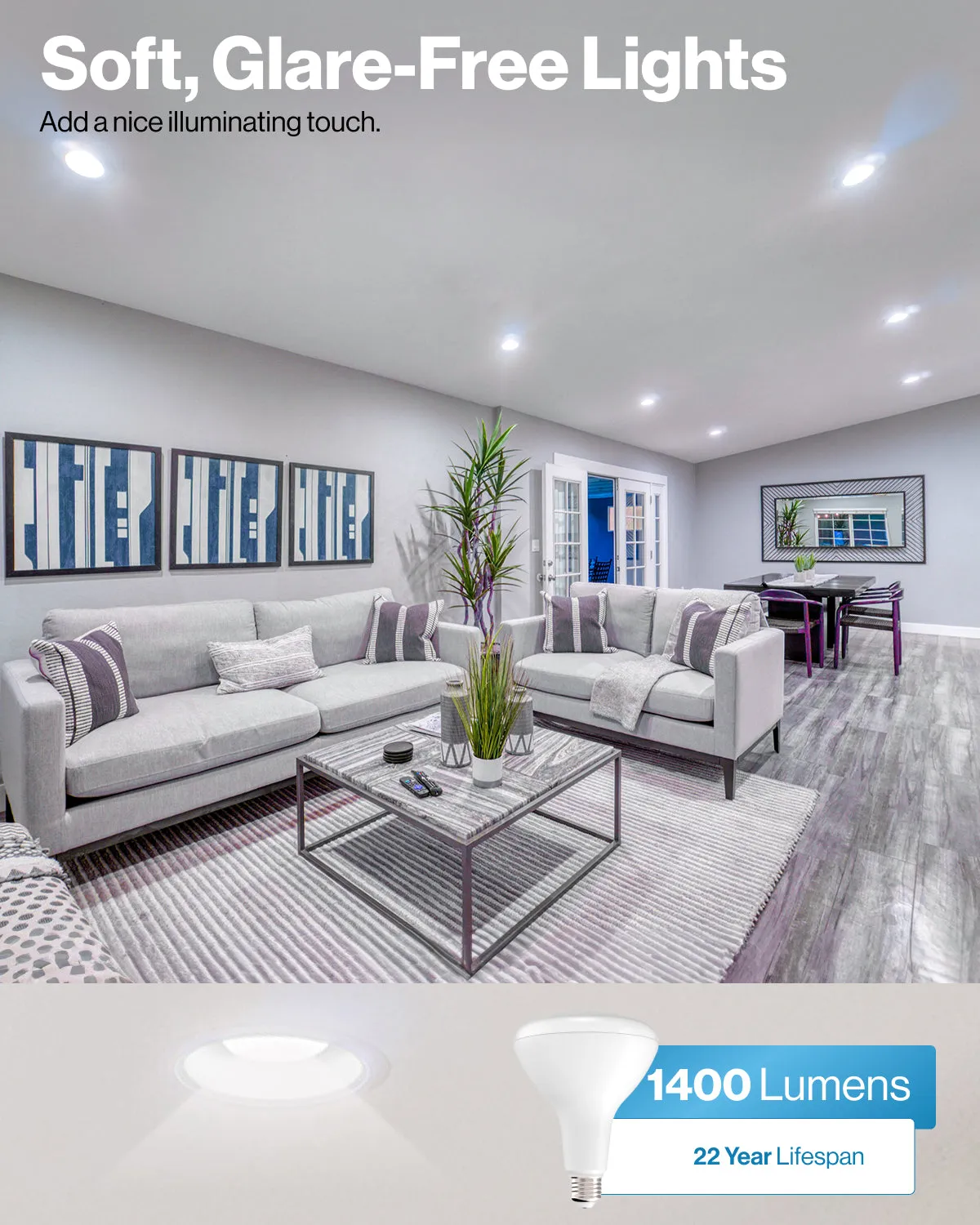 BR40 LED Bulb, 1400 Lumens
