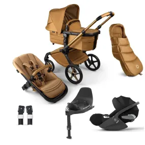 Bugaboo Fox 5 Complete Noir Limited Edition Cybex Cloud T Car Seat & Accessory Bundle - Amber Glow