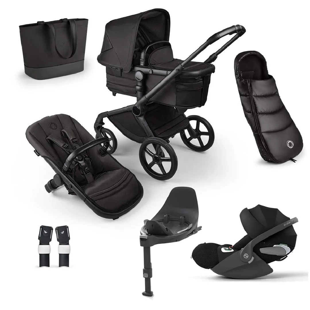 Bugaboo Fox 5 Complete Noir Limited Edition Cybex Cloud T Car Seat & Accessory Bundle - Black Moonlight