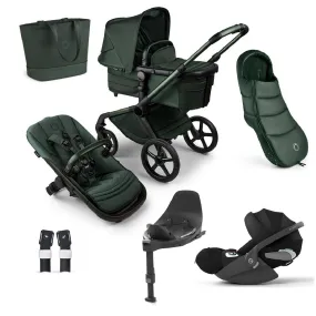 Bugaboo Fox 5 Complete Noir Limited Edition Cybex Cloud T Car Seat & Accessory Bundle - Midnight Green