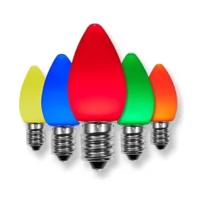 C7 Multicolor LED Christmas Light Bulbs, Opaque, Pack of 25