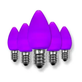 C7 Purple LED Christmas Light Bulbs, Opaque, Pack of 25