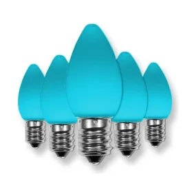 C7 Teal LED Christmas Light Bulbs, Opaque, Pack of 25