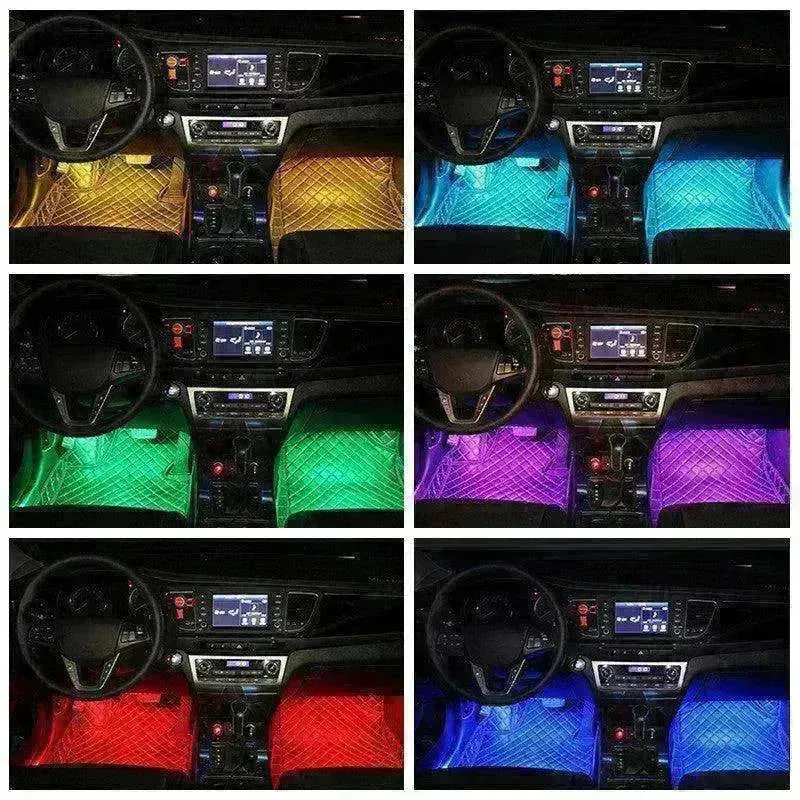 Car RGB Strip Lights: Wireless Music Control, Waterproof LED, Remote.