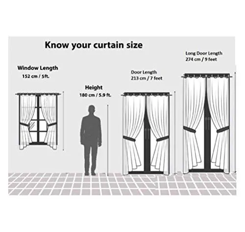 Casableu Coco 2 Piece Polyester Eyelets (Steel) Blackout Curtains with Tie Back, Bedroom Living Room (Blue, 7 Ft x 4.2 Ft)