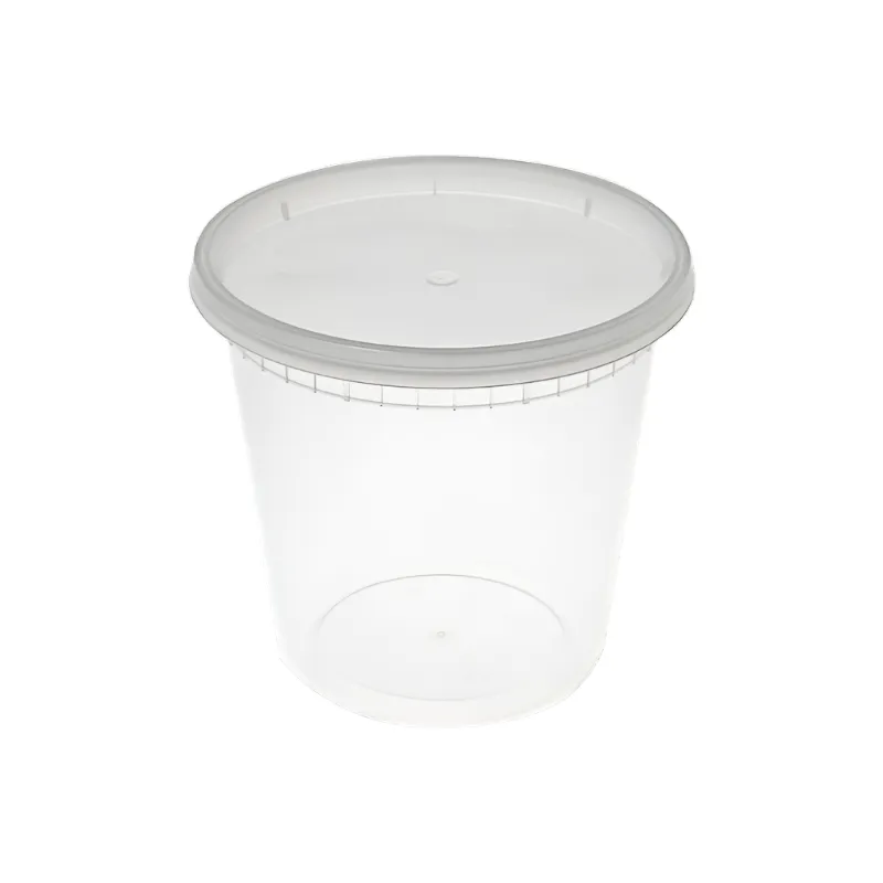 CCF 24OZ(D116MM) Premium PP Injection Plastic Deli Container - 240 Sets/Cases (Microwavable)