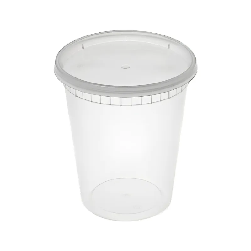 CCF 32OZ(D116MM) Premium PP Injection Plastic Deli Container & Lid - 240 Sets/Cases (Microwavable)