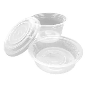 CCF 64OZ(D175MM) Premium PP Injection Plastic Soup Bowl with Insert & Lid - 50 Sets/Cases (Microwavable)