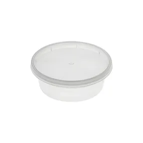 CCF 8OZ(D116MM) Premium PP Injection Plastic Deli Container - 240 Sets/Cases (Microwavable)