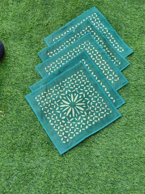 Chanderi and tissue Cushion Covers (Set of 5)-Blue