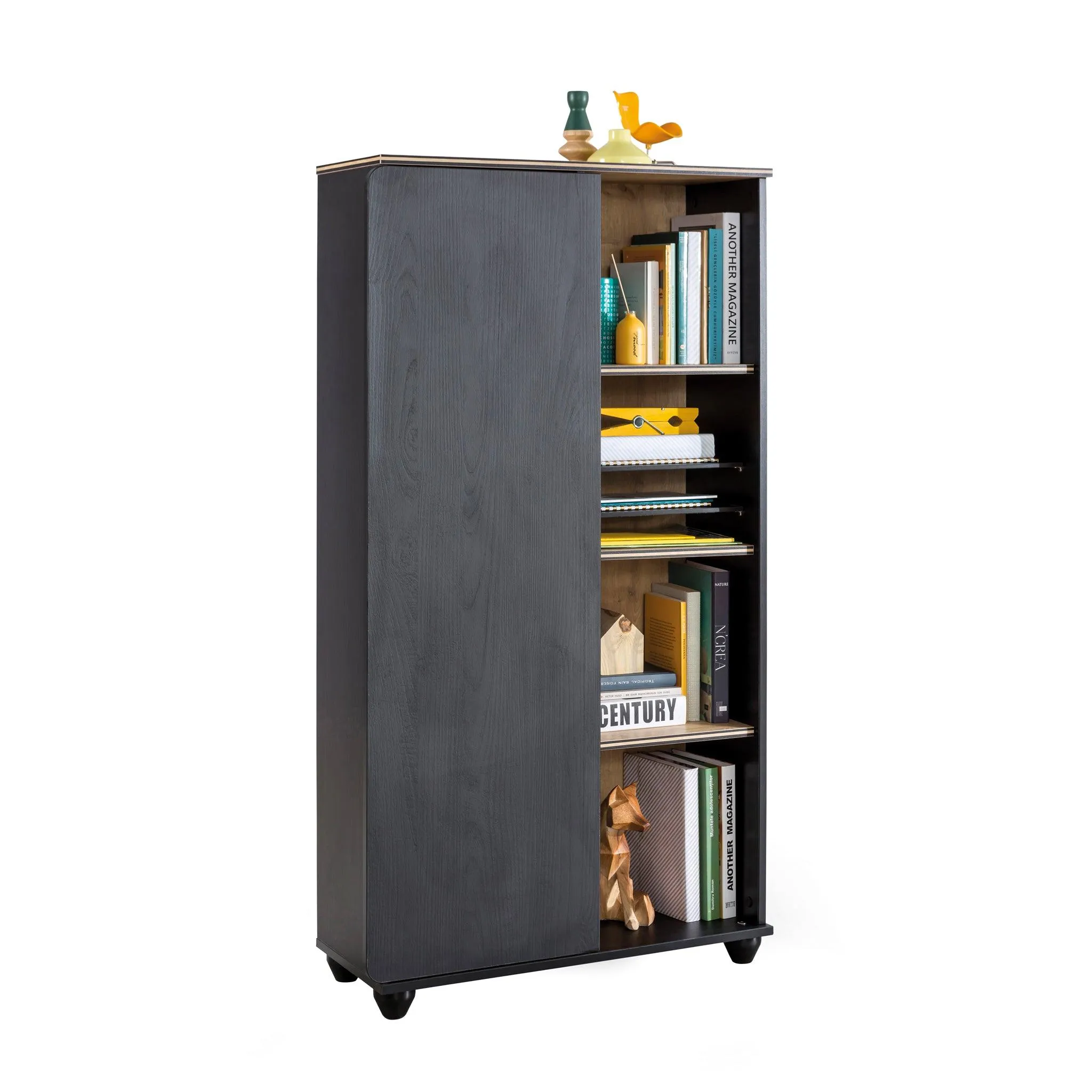 Cilek Black Bookcase with Storage