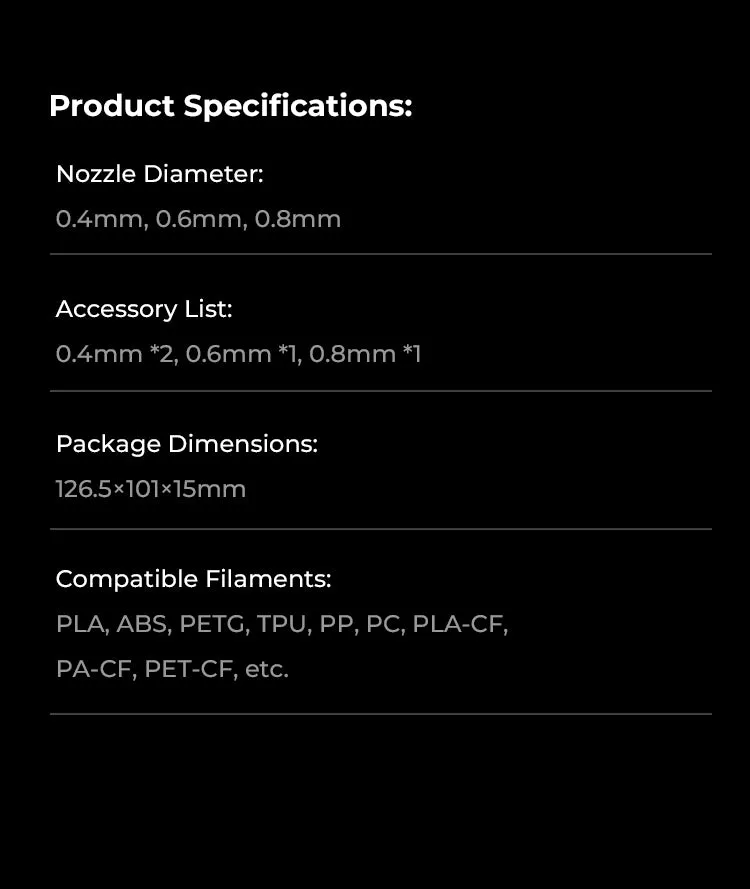 Creality K1C Ender-3 V3,Ender-3 V3 Plus Nozzles Unicorn Quick-Swap 3D Printer Nozzle Kit 0.4mm, 0.6mm, 0.8mm 4PCS-AU Stock