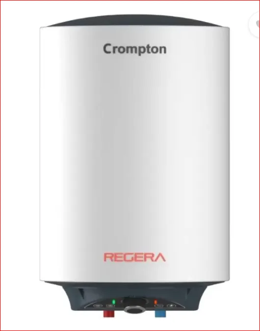 Crompton 15 L Storage Water Geyser (Regera 15 Ltr Glasslined With Free Connection Pipes and Free Installation, White)