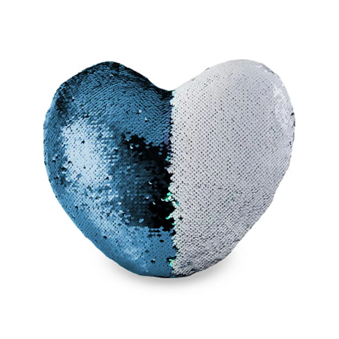 Custom Heart Shaped Sequin Pillow for Sublimation