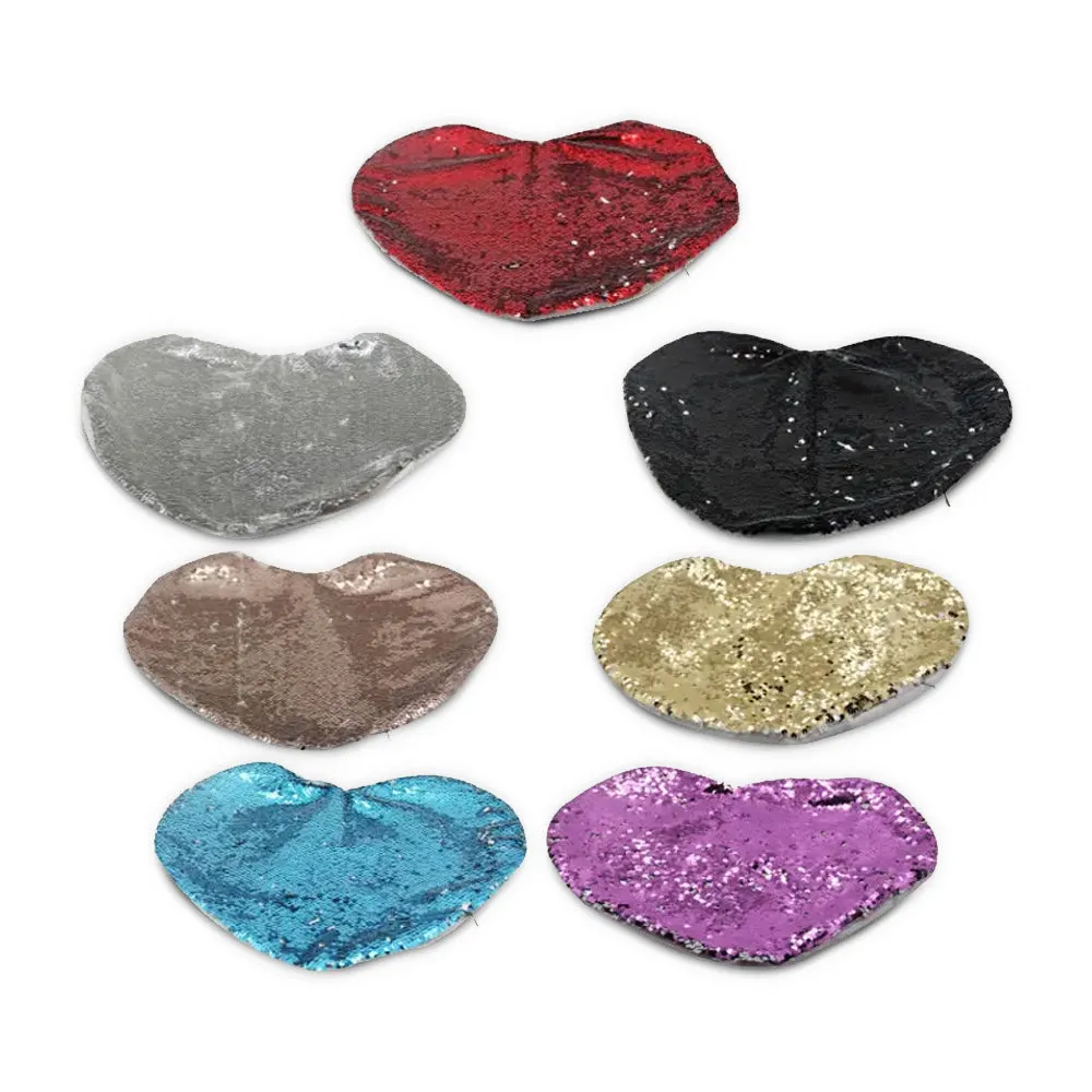 Custom Heart Shaped Sequin Pillow for Sublimation