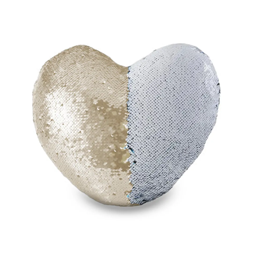 Custom Heart Shaped Sequin Pillow for Sublimation