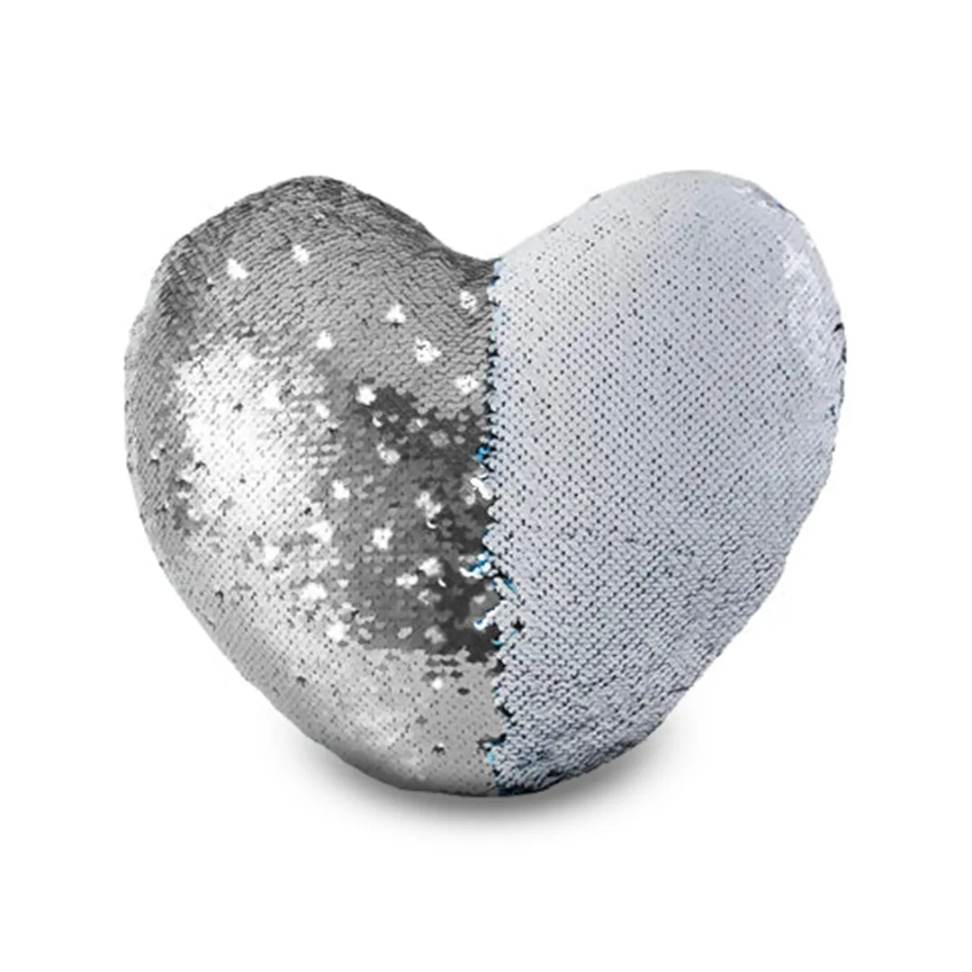 Custom Heart Shaped Sequin Pillow for Sublimation