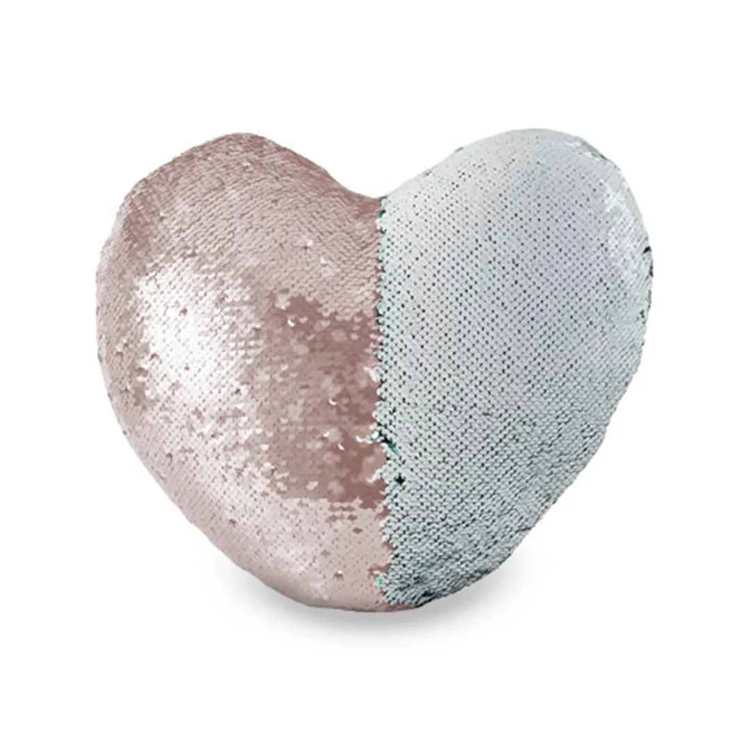 Custom Heart Shaped Sequin Pillow for Sublimation