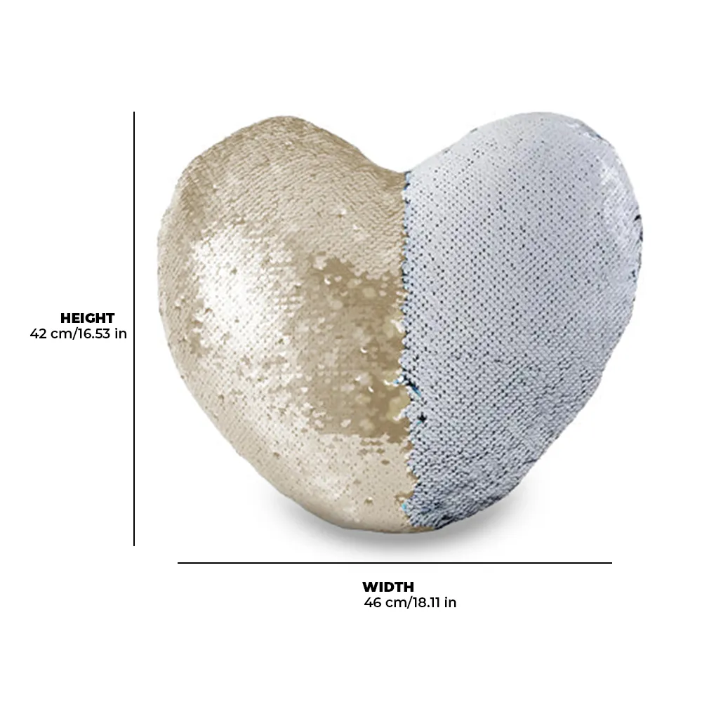 Custom Heart Shaped Sequin Pillow for Sublimation