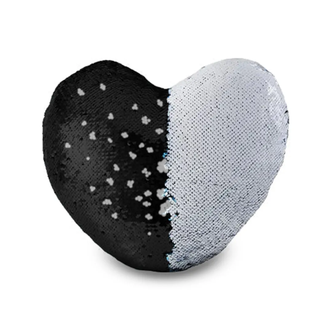 Custom Heart Shaped Sequin Pillow for Sublimation