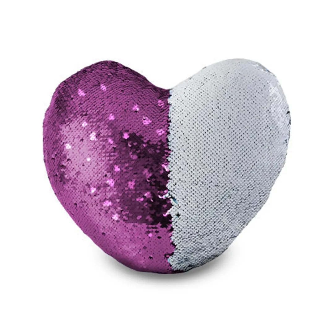 Custom Heart Shaped Sequin Pillow for Sublimation