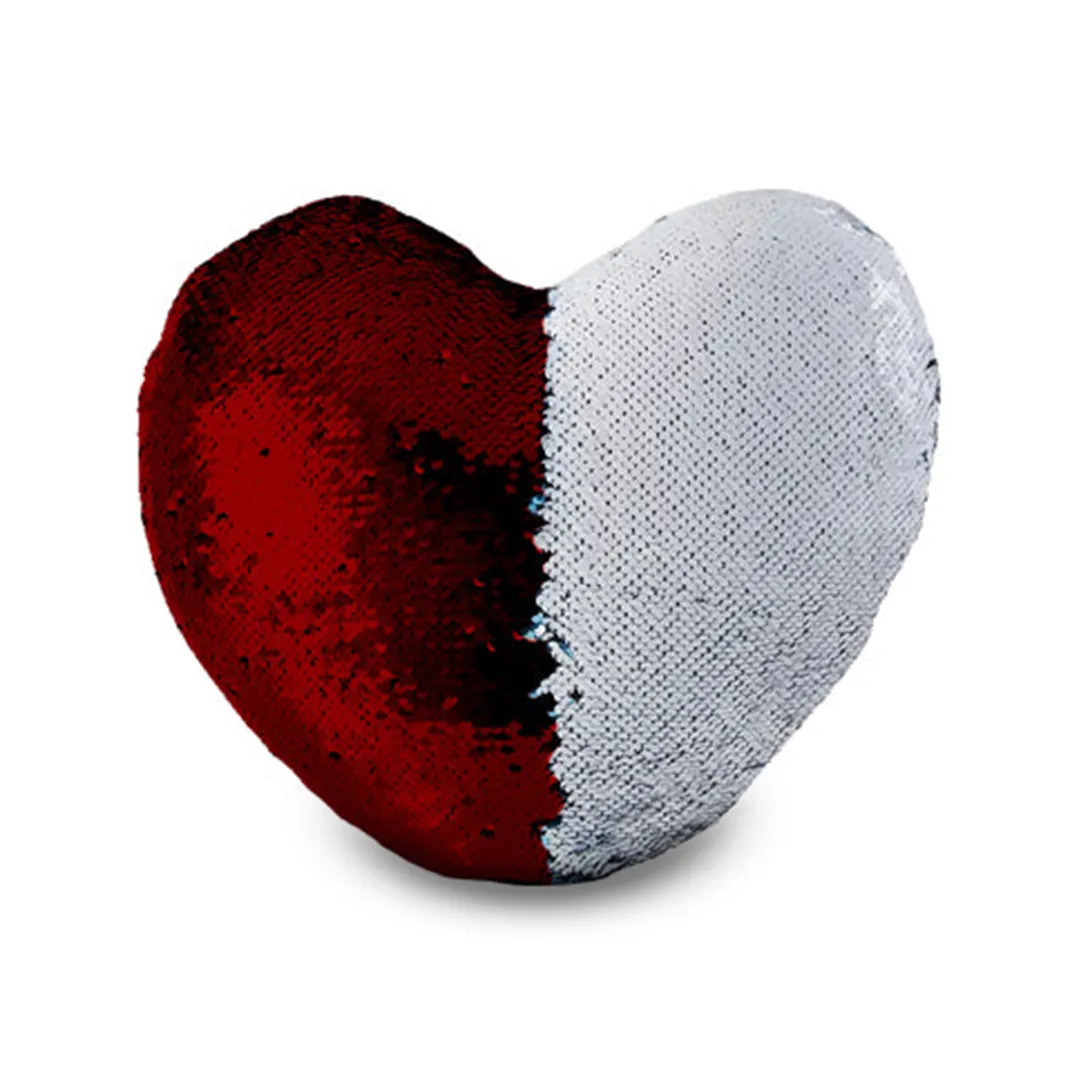 Custom Heart Shaped Sequin Pillow for Sublimation