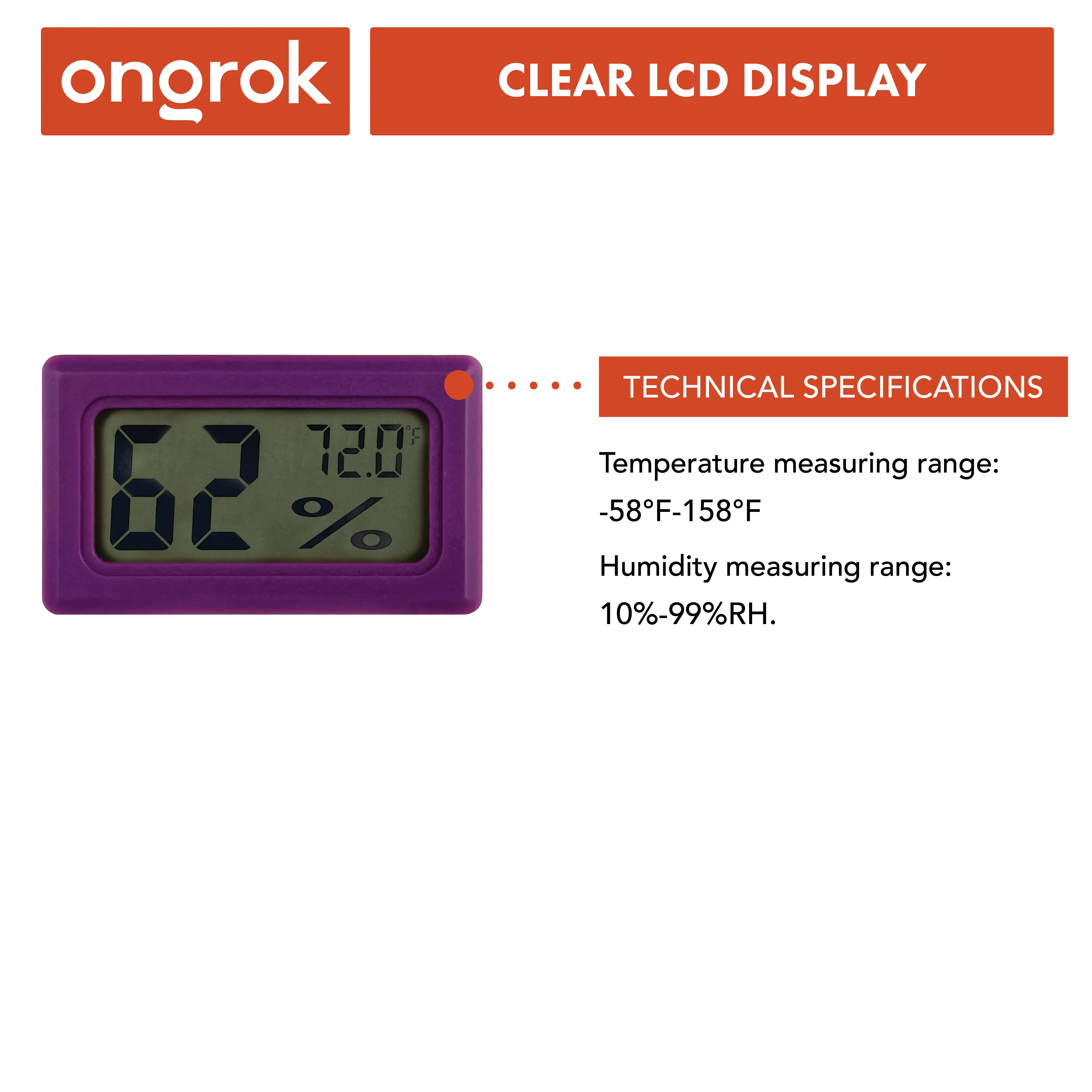 Digital Hygrometers | Color-coded 6-Pack Digital Hygrometers