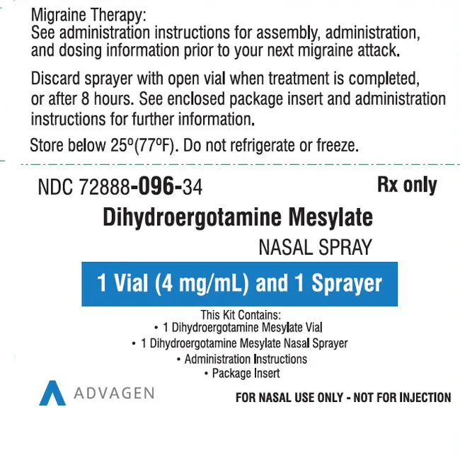 Dihydroergotamine Mesylate Nasal Spray 4 mg by Advagen Pharma (RX)