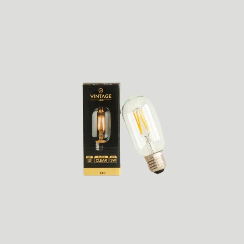 Dimmable E27 LED Short Filament | T45 | 3W | 2200K