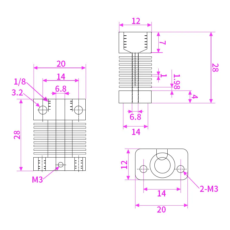 [Discontinued] SainSmart Assembled All-Metal Extruder Hotend with PTFE Tubing Kit 24V, 40W for 1.75 mm Filament with 0.4 mm Nozzle