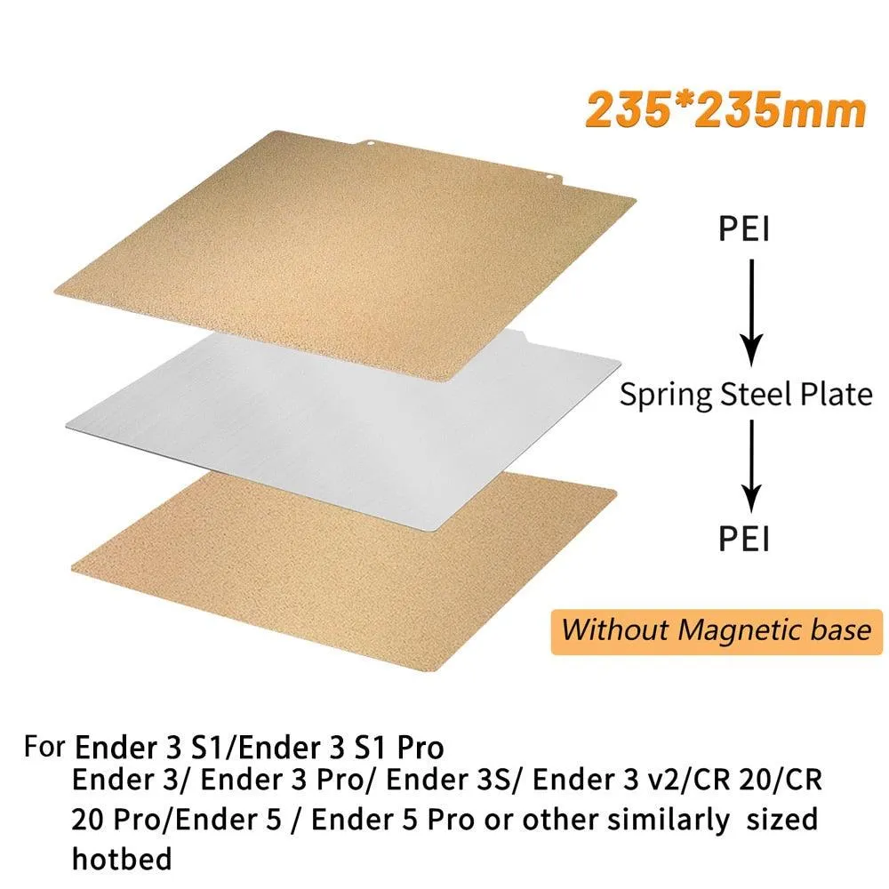 Dual Sided PET/PEI Magnetic Print Bed: For Artillery, Creality 3D Printers and more