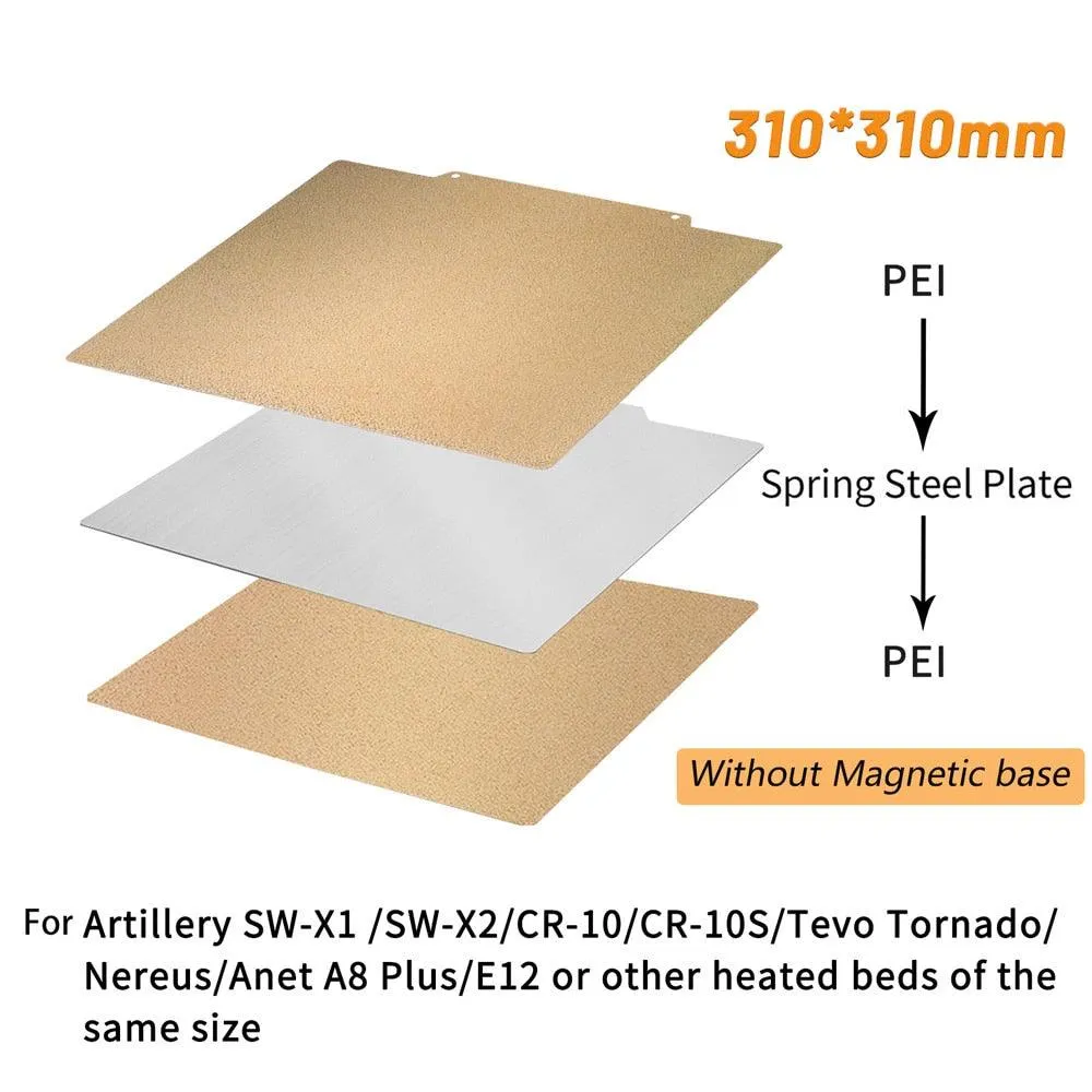 Dual Sided PET/PEI Magnetic Print Bed: For Artillery, Creality 3D Printers and more