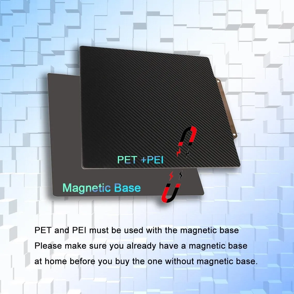 Dual Sided PET/PEI Magnetic Print Bed: For Artillery, Creality 3D Printers and more