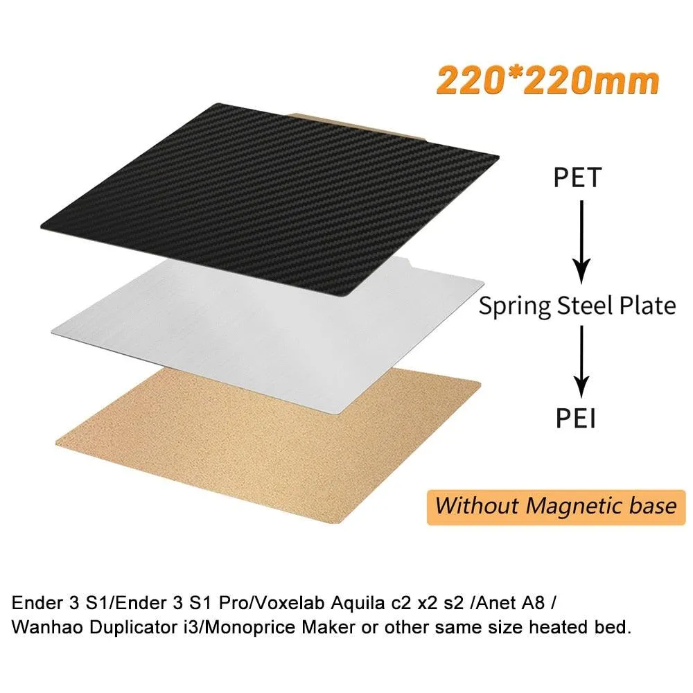 Dual Sided PET/PEI Magnetic Print Bed: For Artillery, Creality 3D Printers and more