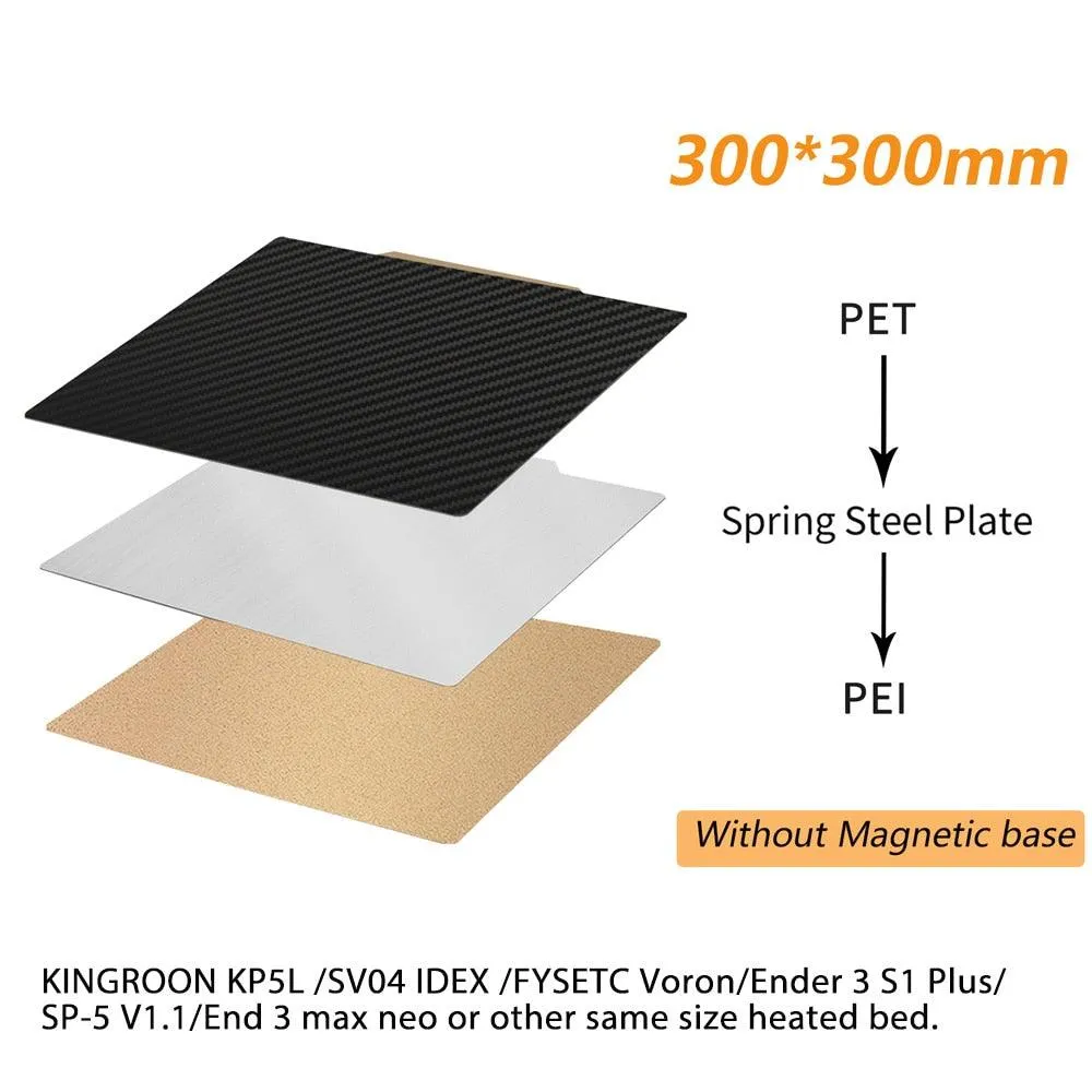 Dual Sided PET/PEI Magnetic Print Bed: For Artillery, Creality 3D Printers and more