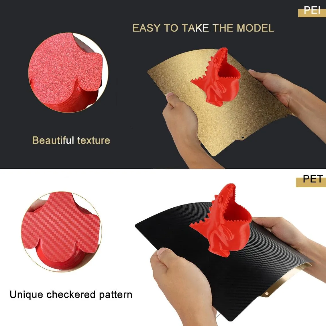 Dual Sided PET/PEI Magnetic Print Bed: For Artillery, Creality 3D Printers and more