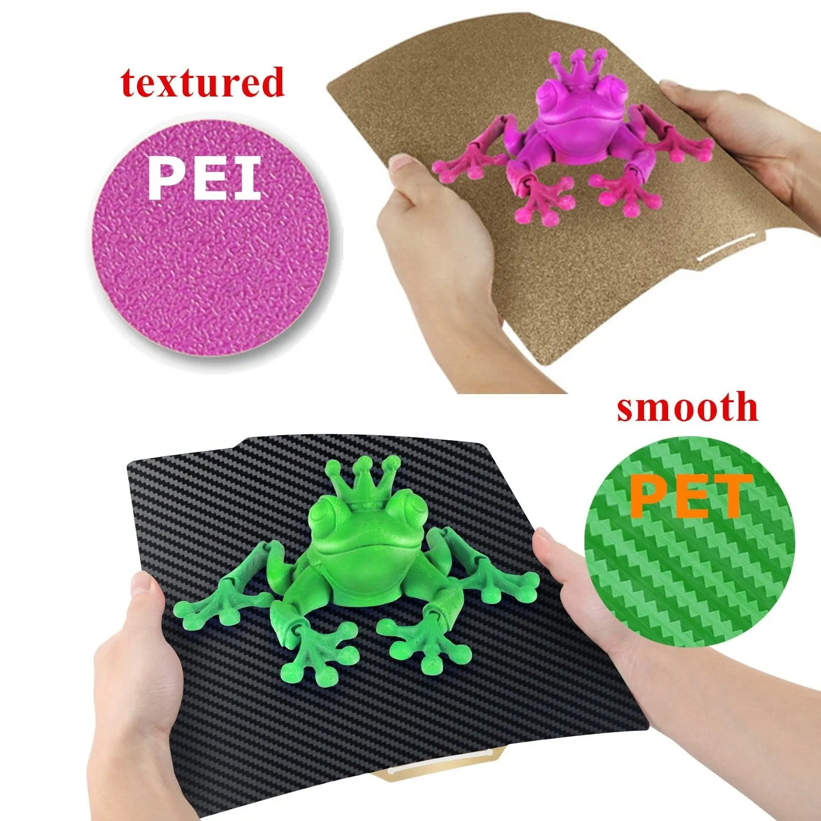 Dual Sided PET/PEI Magnetic Print Bed: For Artillery, Creality 3D Printers and more