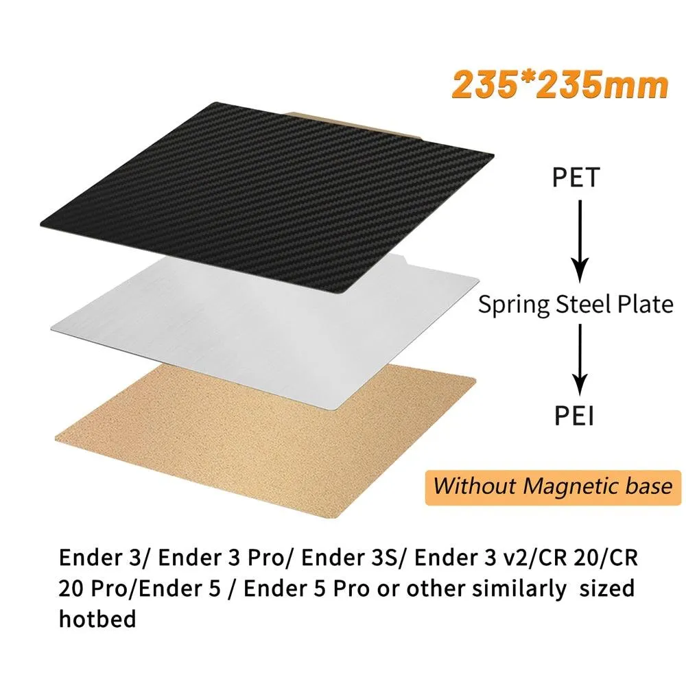 Dual Sided PET/PEI Magnetic Print Bed: For Artillery, Creality 3D Printers and more