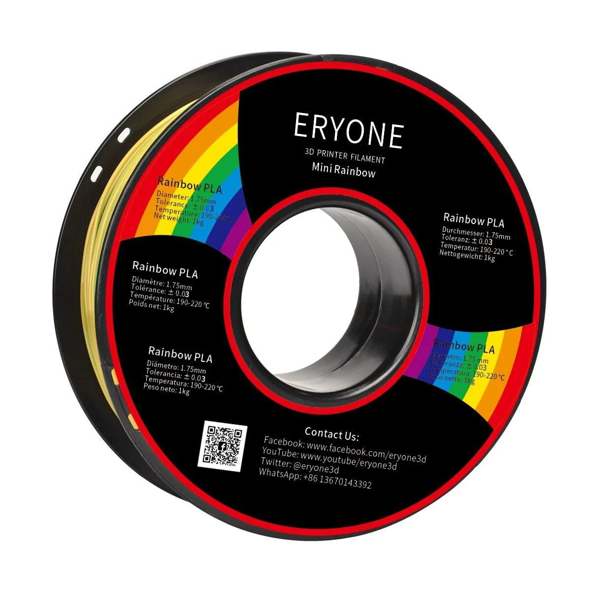 ERYONE Mini Rainbow PLA 3D Printer Filament: More Frequent Changes Than Regular Rainbow Filaments