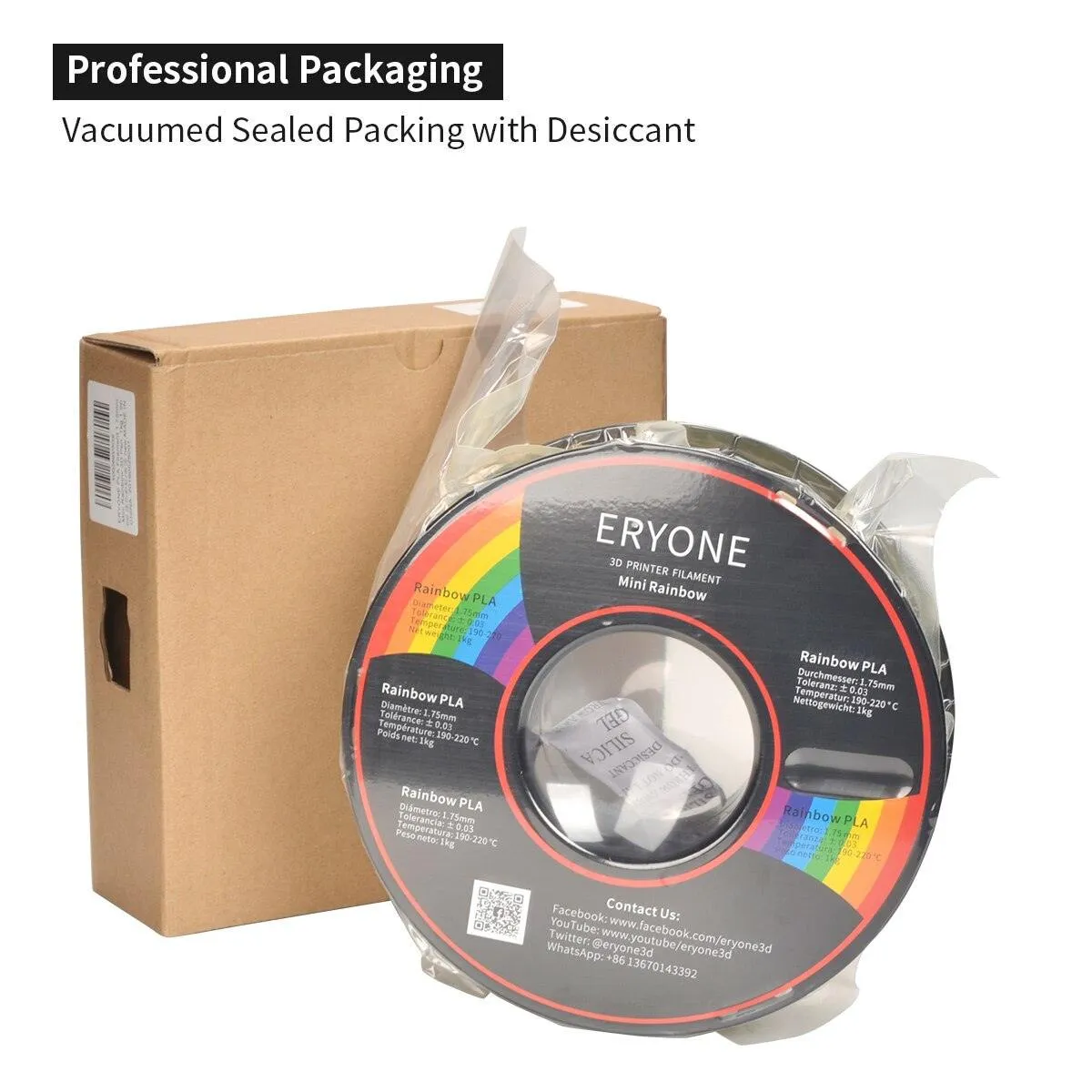 ERYONE Mini Rainbow PLA 3D Printer Filament: More Frequent Changes Than Regular Rainbow Filaments