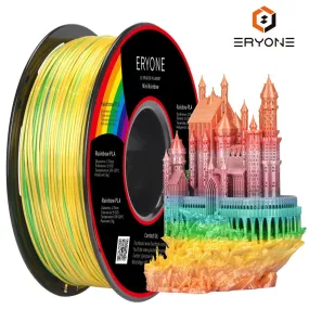 ERYONE Mini Rainbow PLA 3D Printer Filament: More Frequent Changes Than Regular Rainbow Filaments