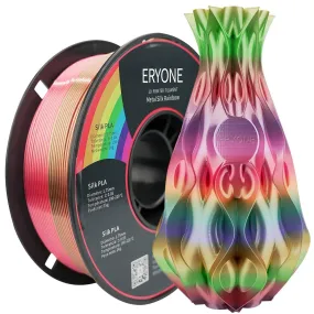 ERYONE Rainbow PLA Filament Multicolor Perfect Spooled 1.75mm 1Kg Classic Rainbow Steampunk Rainbow Metal Silk