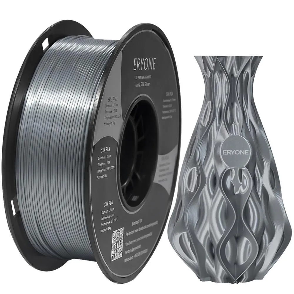 ERYONE Ultra Silk PLA 3D Printer Filament 1.75mm 1kg Strong Colours Super High Gloss Finish