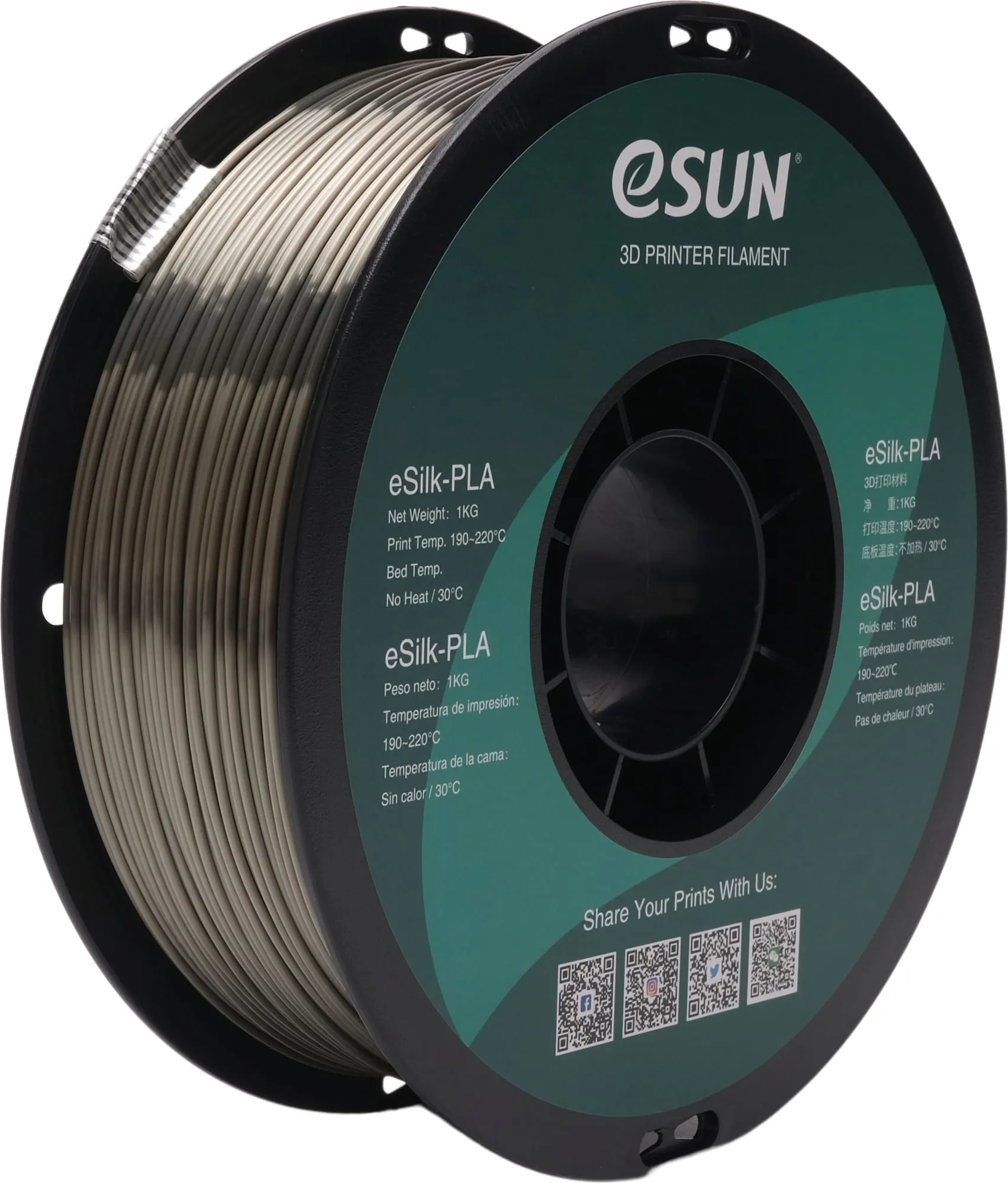 eSun eSilk 3D Printing PLA - 1.75mm 1kg