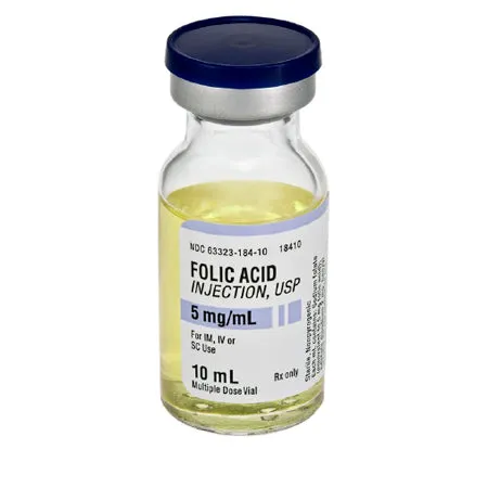 Folic Acid for Injection 50 mg Per 10 mL (5 mg/mL) Multi Dose Vial 10 nL (Rx)