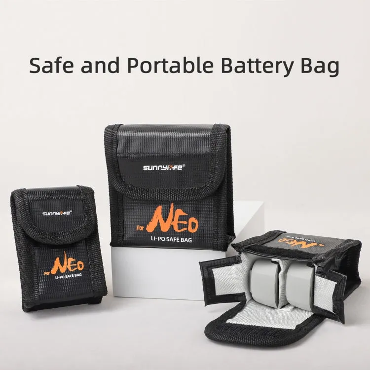 For DJI Neo Sunnylife Battery Explosion-proof Safe Bag Protective Li-Po Safe Bag(For 3pcs Batteries)