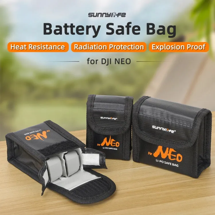 For DJI Neo Sunnylife Battery Explosion-proof Safe Bag Protective Li-Po Safe Bag(For 3pcs Batteries)