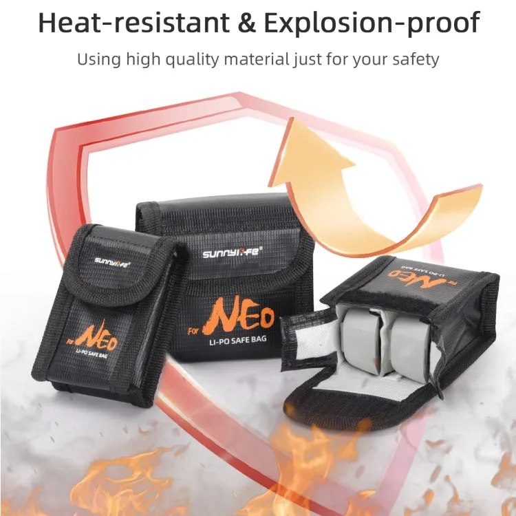 For DJI Neo Sunnylife Battery Explosion-proof Safe Bag Protective Li-Po Safe Bag(For 3pcs Batteries)