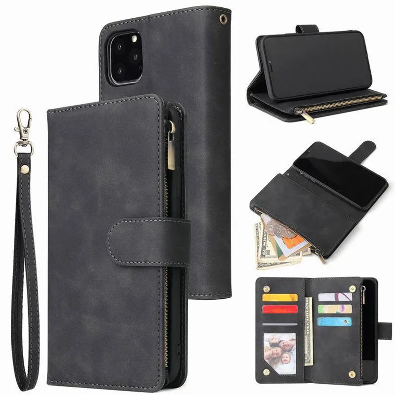 Functional Phone Case for iPhone Samsung Zipper Wallet Case Wristlet Clutch